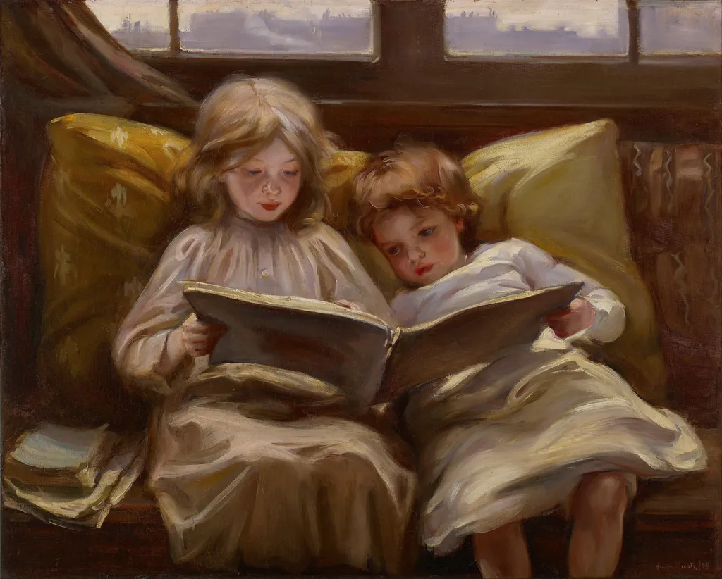 Interesting Story, by Laura Muntz Lyall, unspecified, 1900