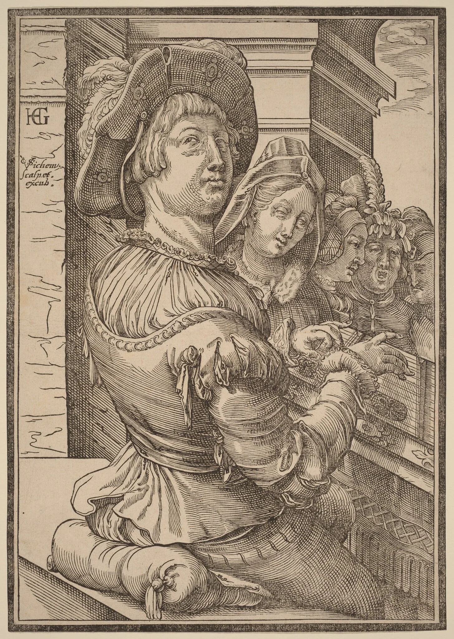 A Young Man Playing a Psalterium, detail
