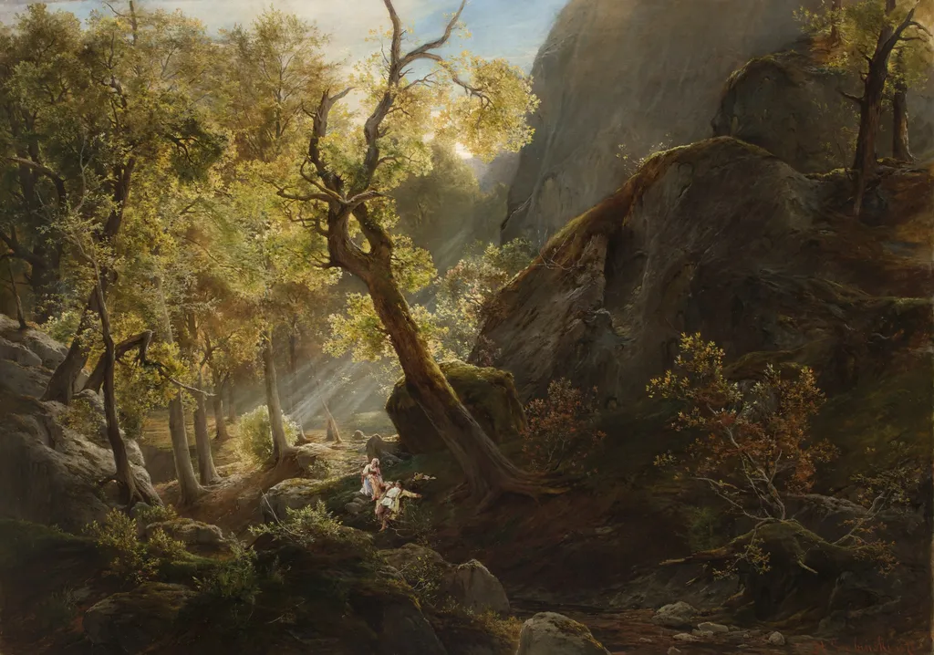 Rocks "Panieńskie Skały", by Henryk Grabiński, oil, 1890