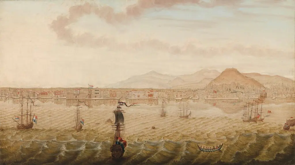 View of Smyrna (Izmir), by N. Knop, oil, 1790