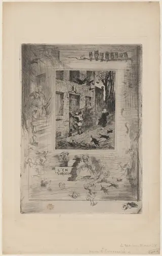 La Maison Maudite (The House of the Damned), by Félix-Hilaire Buhot, ink, 1884