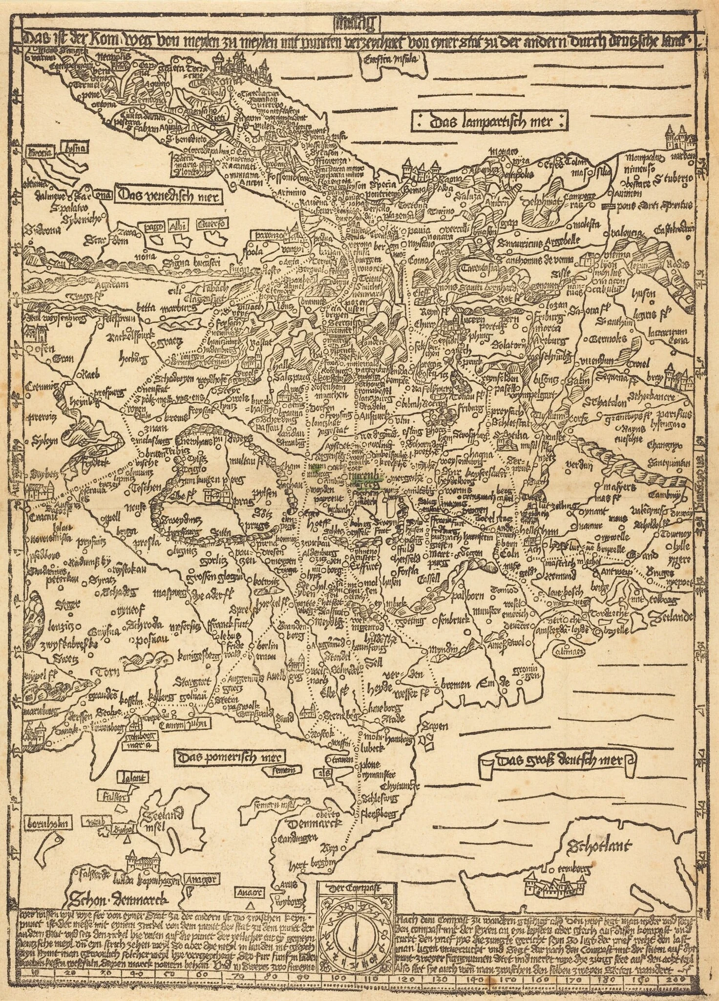 Road Map of Central Europe, detail