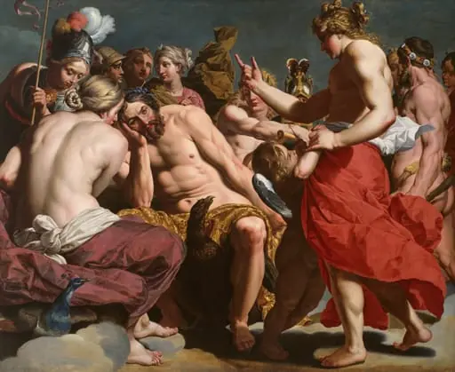 Jupiter Rebuked by Venus, by Abraham Janssens I, oil, 1612