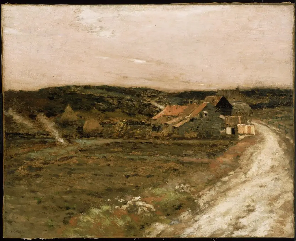 Farm Beside an Old Road, by Jean Charles Cazin, oil, 1881