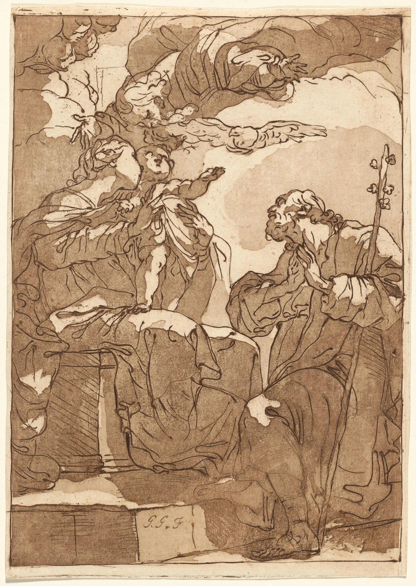 The Holy Family with God the Father, detail