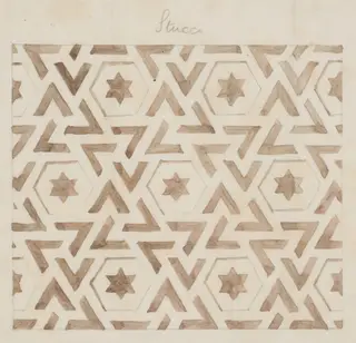 One of 16 drawings and tracings of Saracenic pavements, ornament, lattices etc in Cairo, by Frank Dillon, 1823