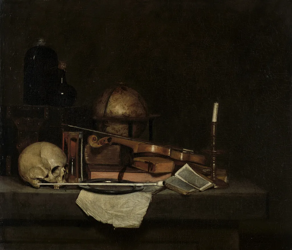 Vanitas Still Life, by Anthonie Palamedesz, oil, 1650