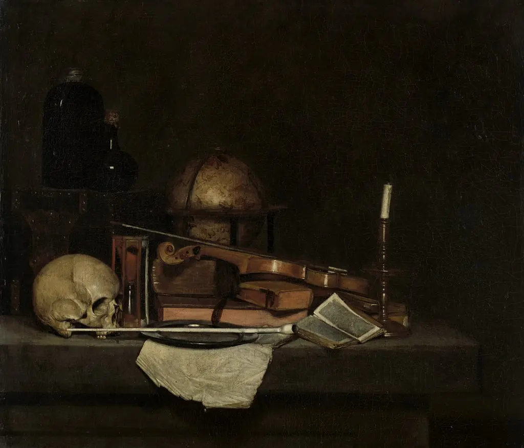 Vanitas Still Life, by Anthonie Palamedesz, oil, 1650