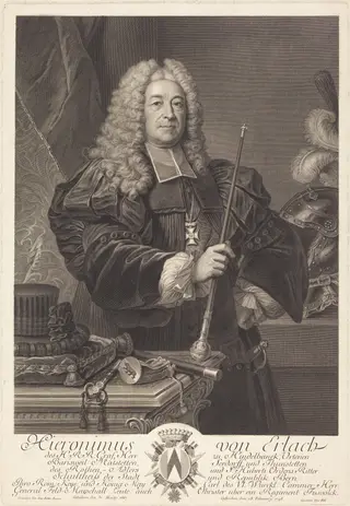 Johann von Erlach, by Johann Georg Wille, ink, 1762