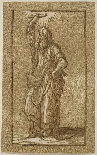 Saint Simon, by Antonio da Trento, ink, 1529