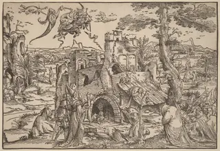 The Temptation of Saint Anthony, by Jan Wellens de Cock, ink, 1522