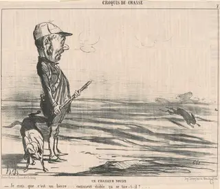 Je crois que c'est un lièvre..., by Honoré Daumier, ink, 1853