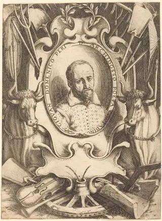 Giovanni Domenico Peri, by Jacques Callot, ink, 1619