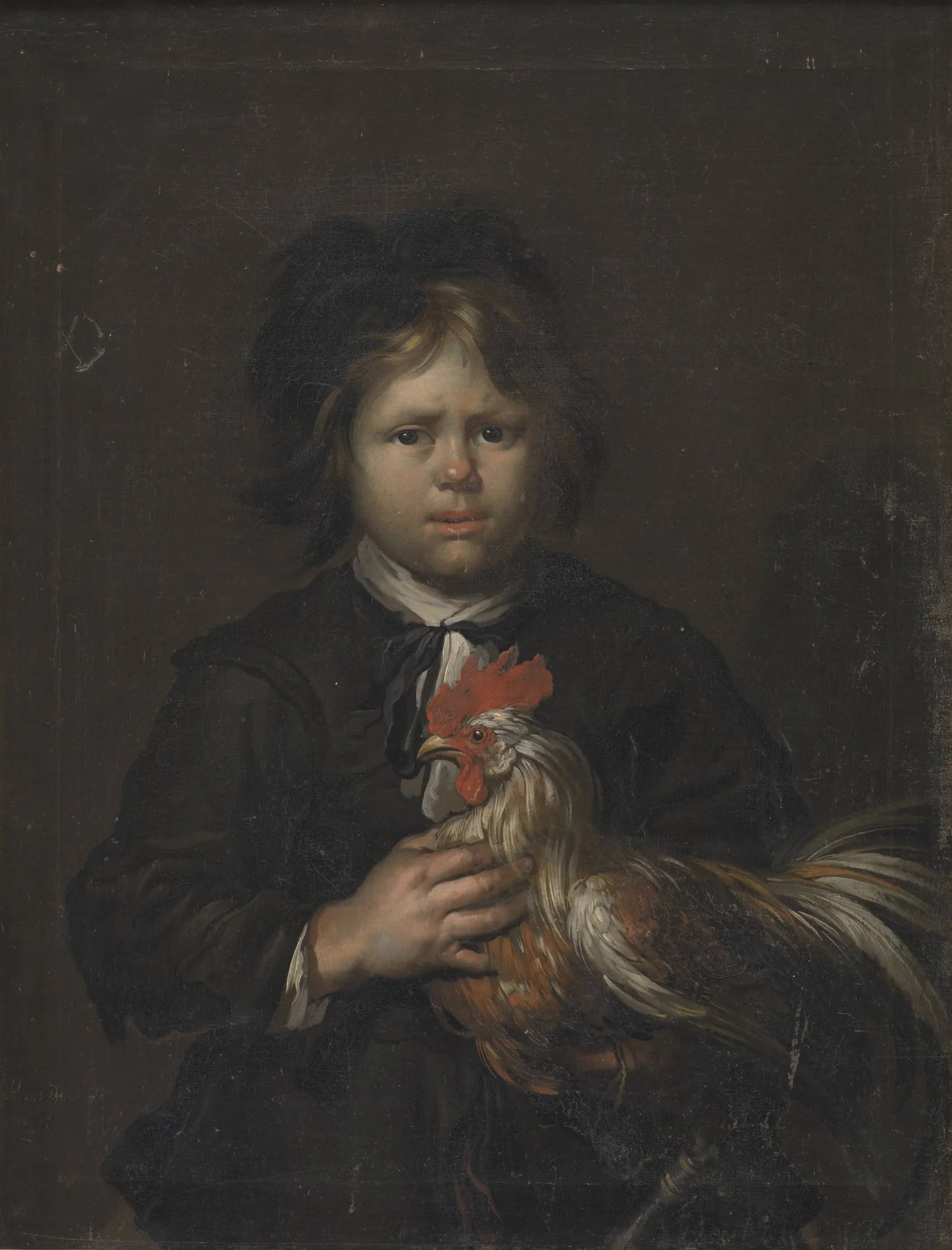 A Farm Boy with a Cock, detail