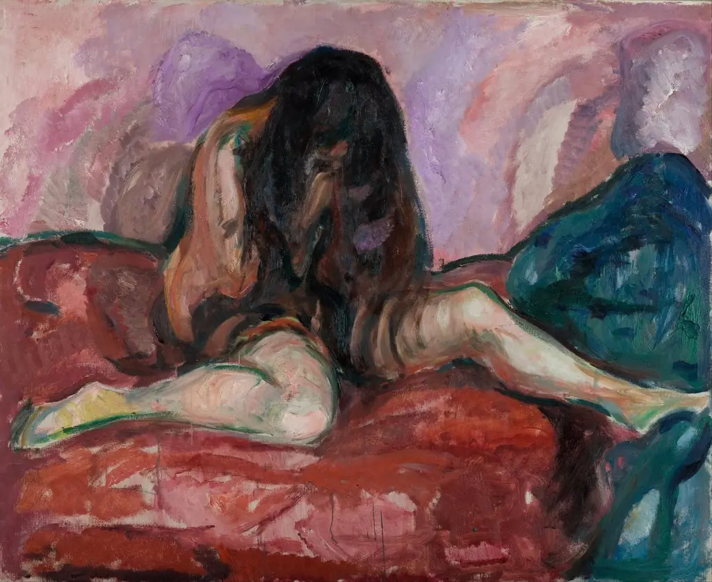 Weeping Nude, by Edvard Munch, oil, 1913