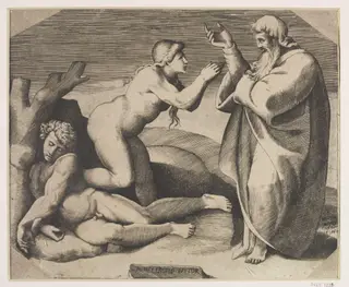 Creation of Eve, by Giulio Bonasone, 1550