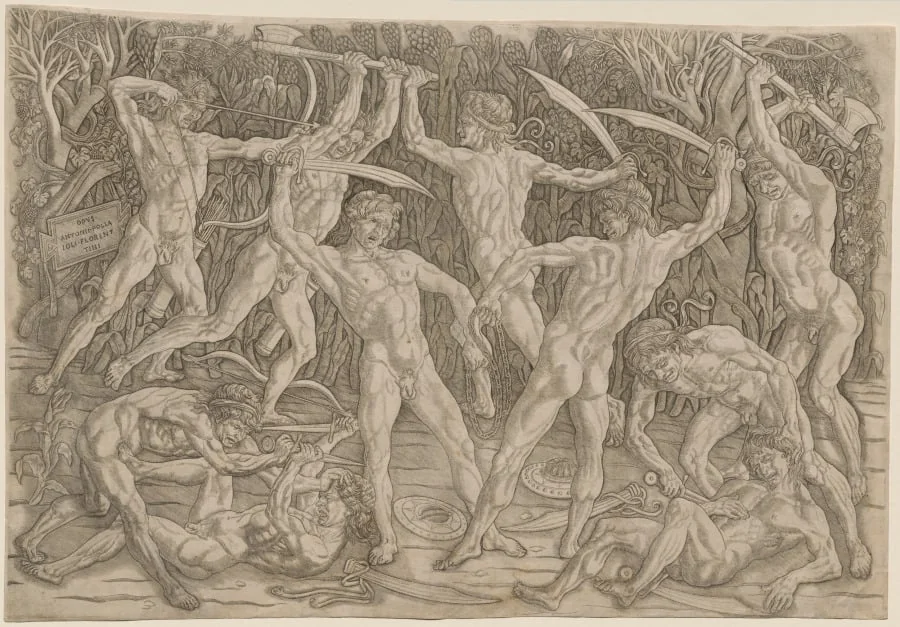 Battle of the Nudes, detail