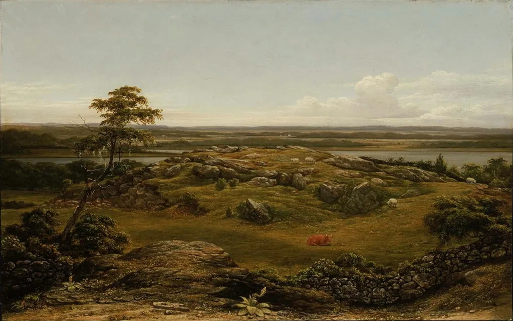 Rocks in New England, by Martin Johnson Heade, oil, 1855