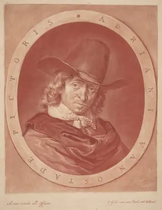 Adriaen van Ostade, by Gole Jacob, ink, 1700