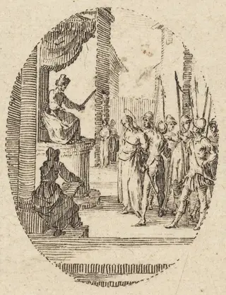 Christ before Pilate, by Jacques Callot, ink, 1631