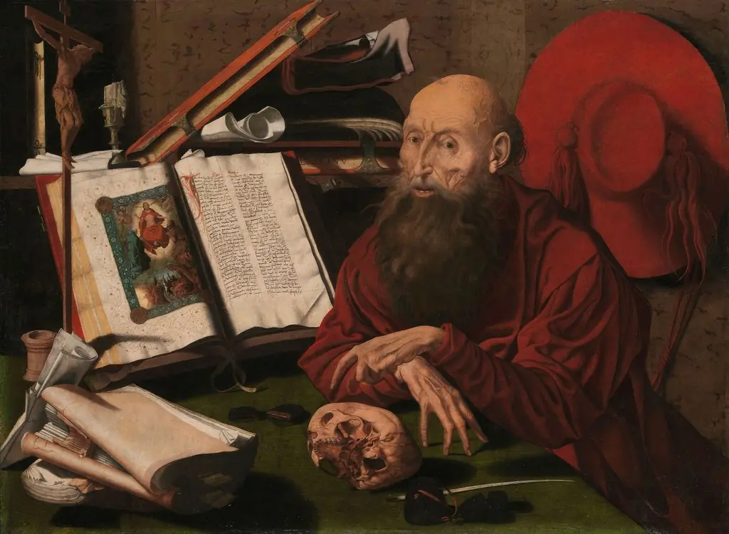St Jerome in his study, by Marinus van Reymerswaele, oil, 1540