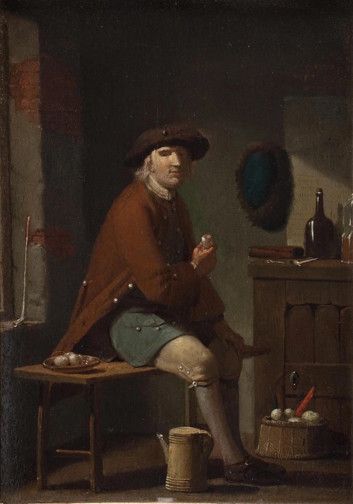 A Man Smoking His Pipe, detail