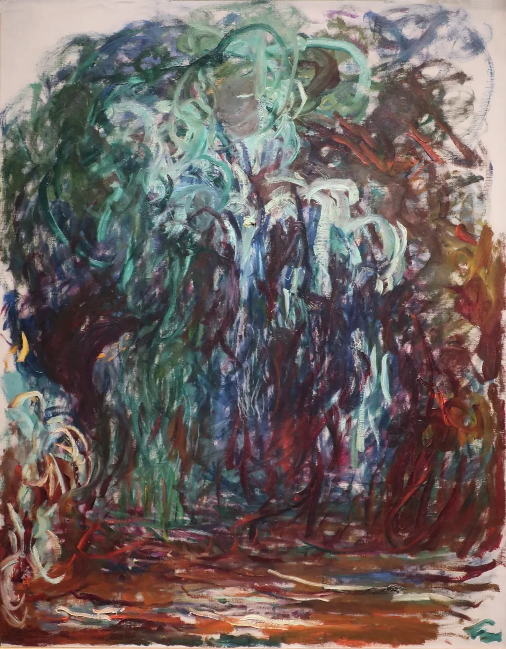 weeping willow, by Claude Monet, oil, 1921