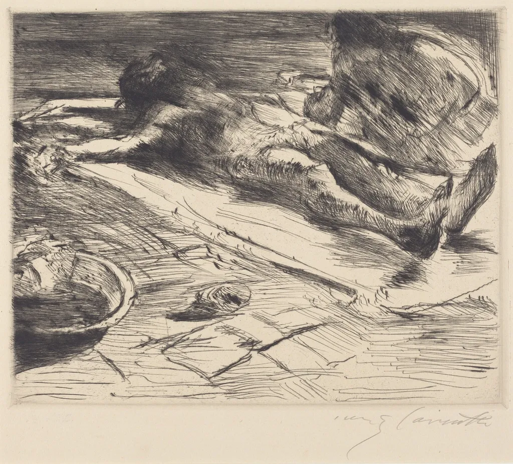 Pietà, by Lovis Corinth, ink, 1920