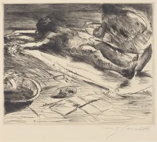 Pietà, by Lovis Corinth, ink, 1920