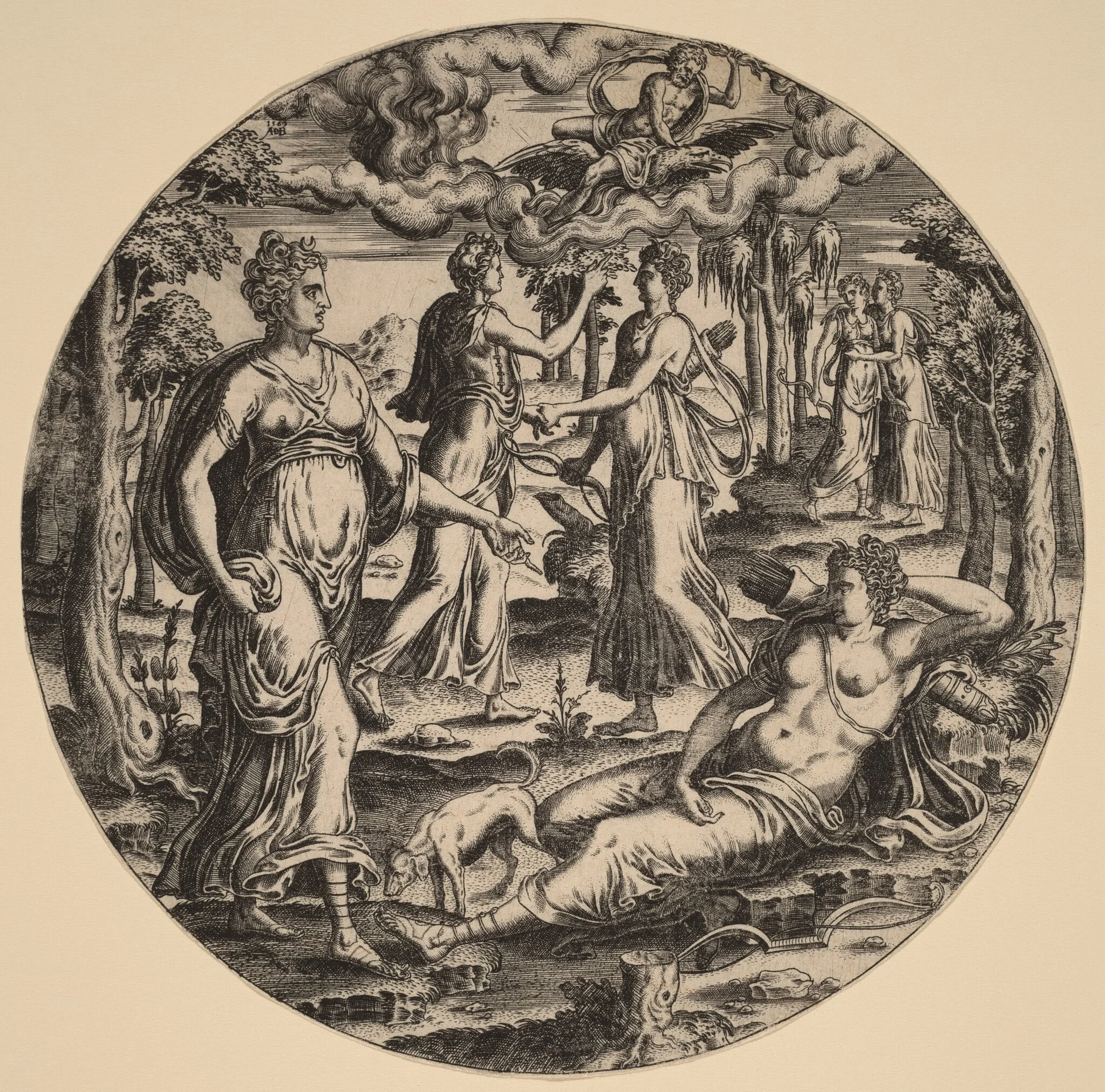 Diana and Her Nymphs in a Garden, detail