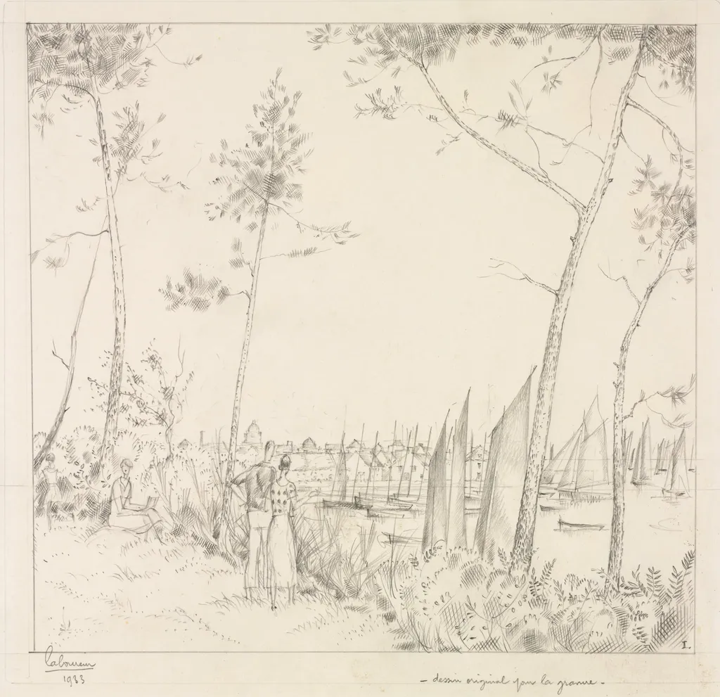 La Promenade sur le Port, by Jean-Émile Laboureur, 1933