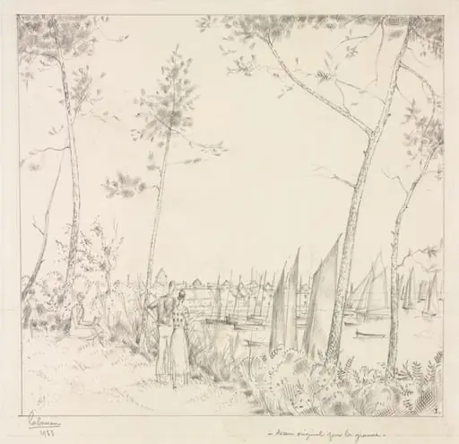 La Promenade sur le Port, by Jean-Émile Laboureur, 1933