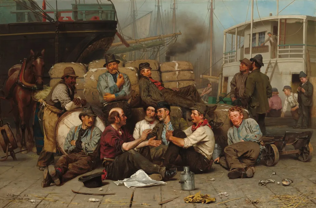 The Longshoremen's Noon, by John George Brown, oil, 1879