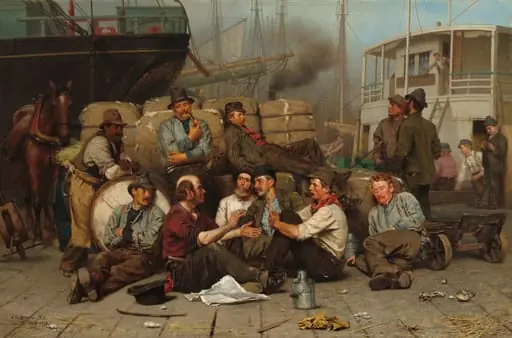 The Longshoremen's Noon, by John George Brown, oil, 1879