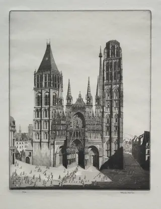 Rouen Cathedral, by Herbert Gordon Warlow, 1923