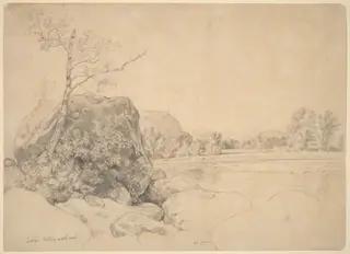 Saco, Looking Northwest, by Daniel Huntington, graphite, 1864