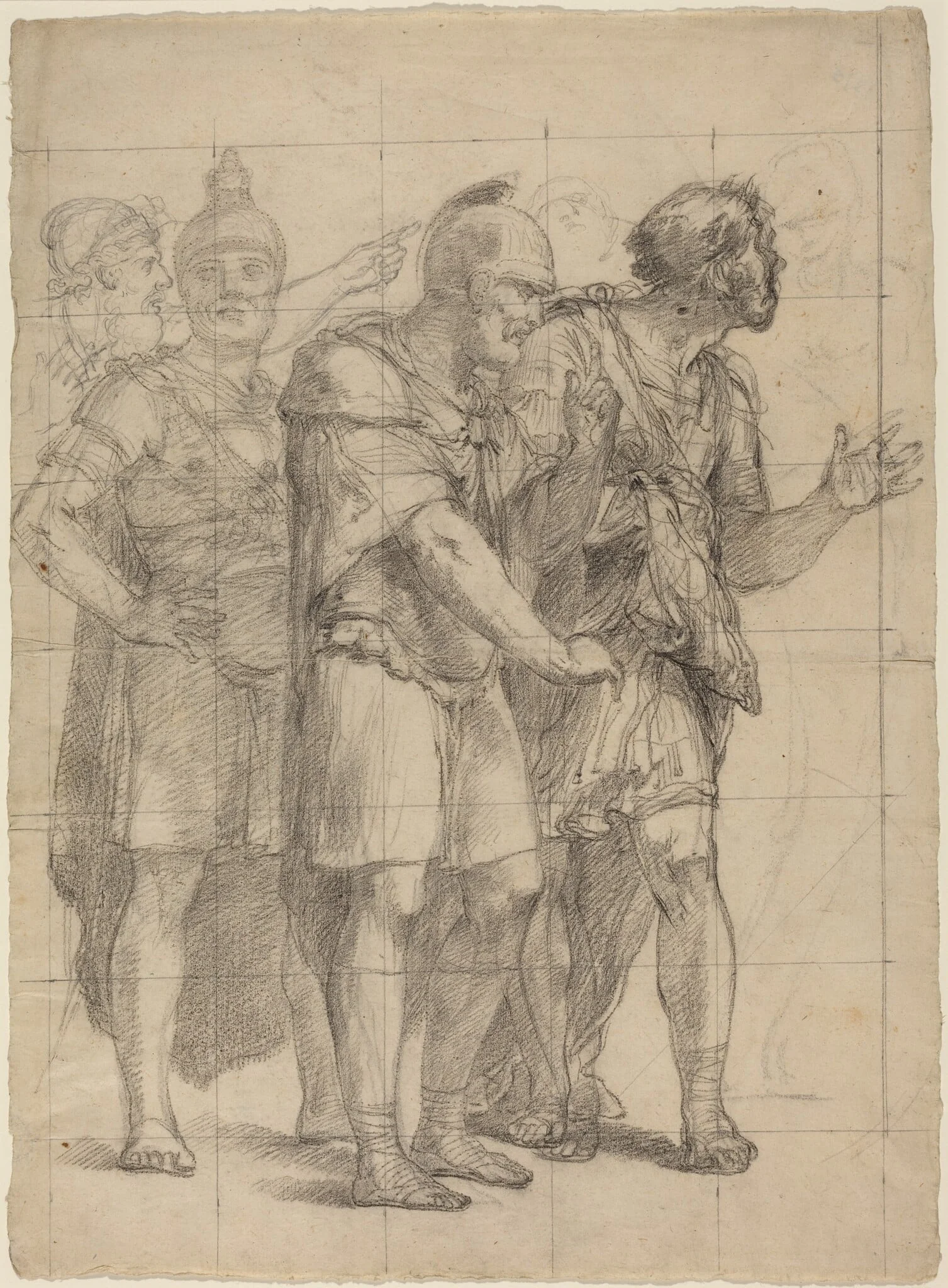 Four Standing Warriors, detail