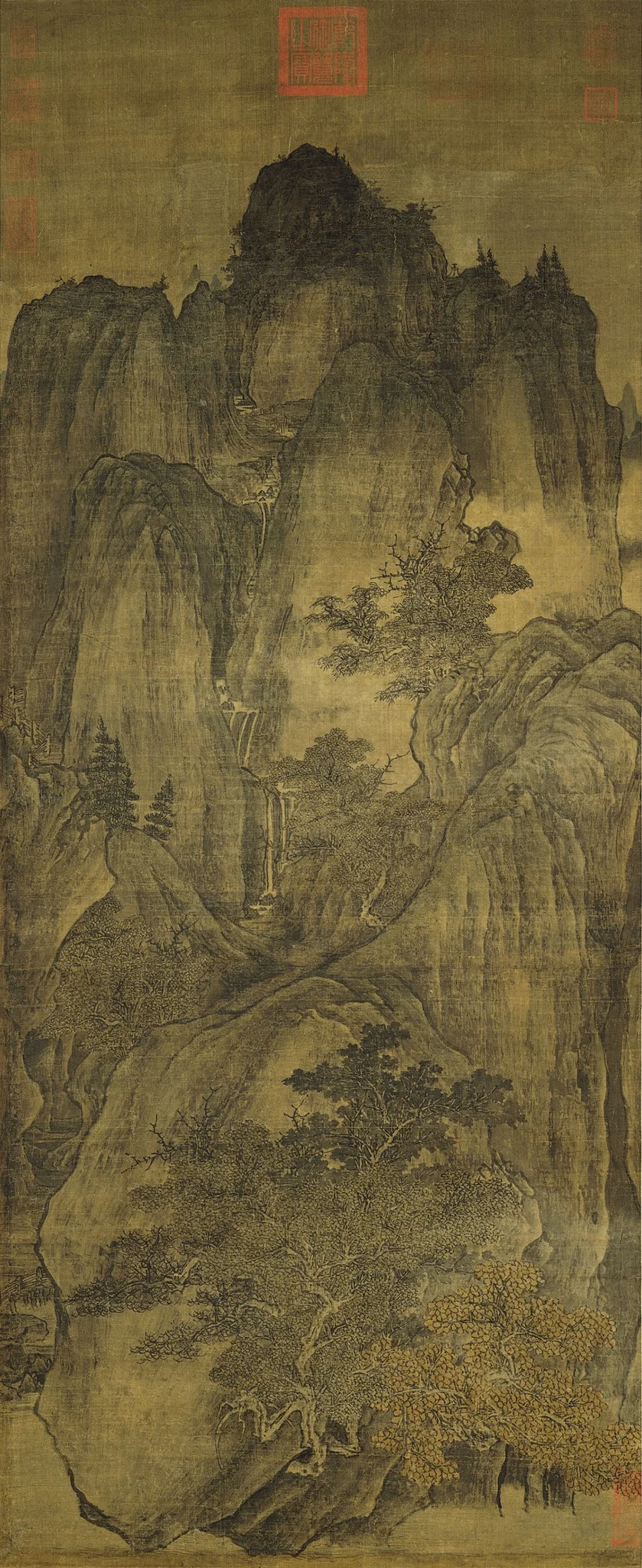 Evening Colors over Autumn Mountains, detail
