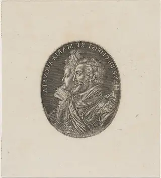 Henry IV and Maria de Medici, by Simon van de Passe, ink, 1621