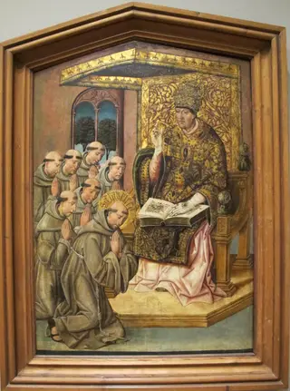 papa onorio III approva la regola francescana, by Bartolomé de Castro, unspecified, 1500