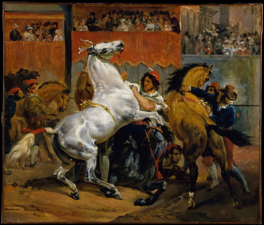 The Start of the Race of the Riderless Horses, by Horace Vernet, oil, 1820