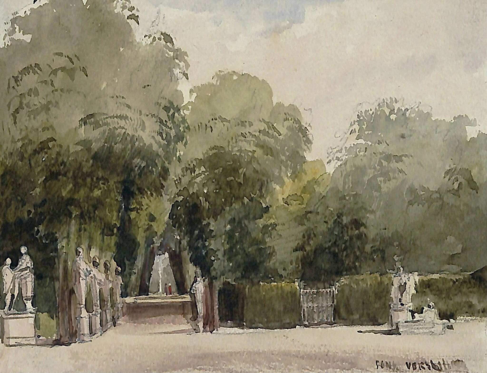 In the Gardens, Versailles, detail