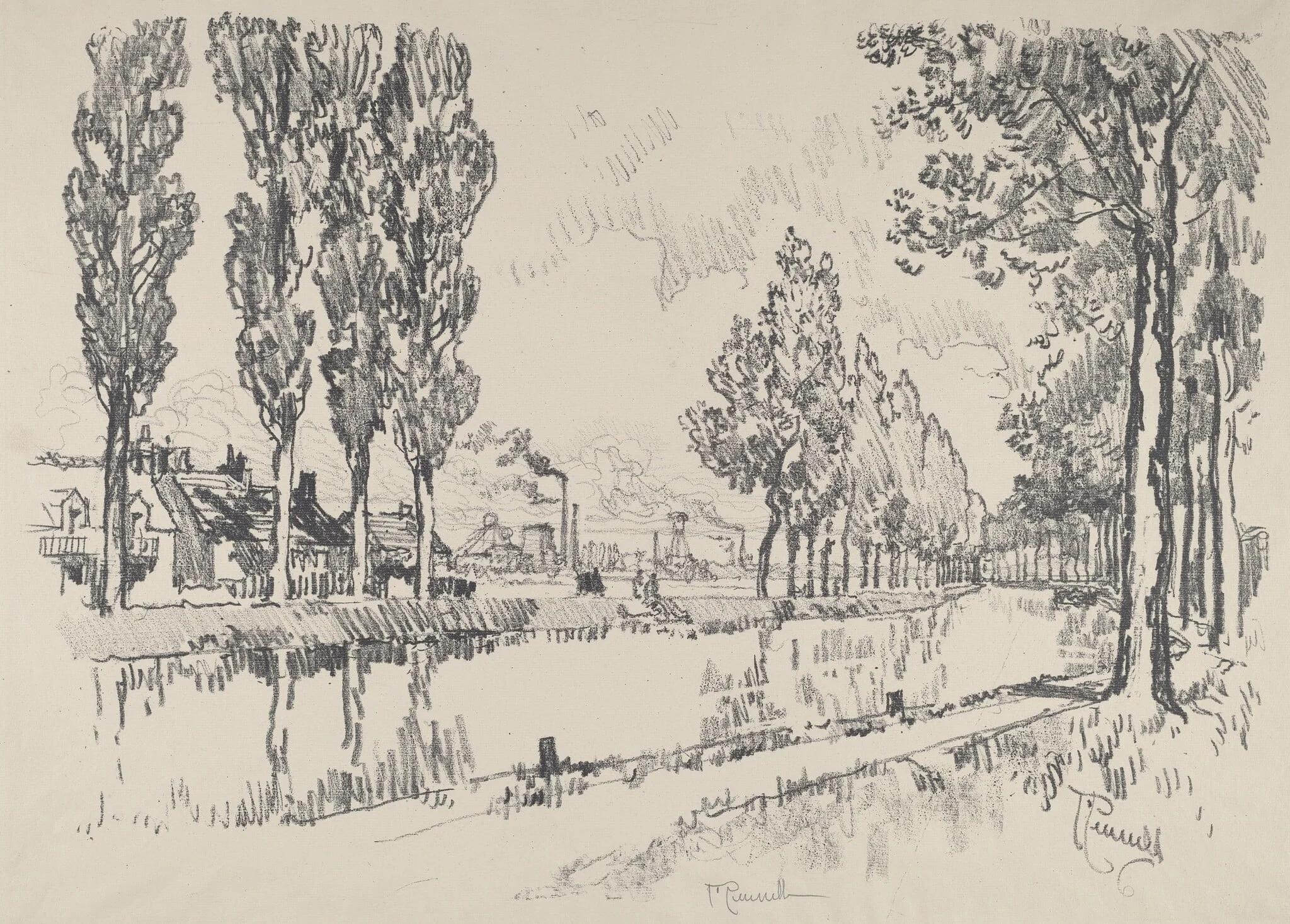 The Canal at Blanzy, France, detail