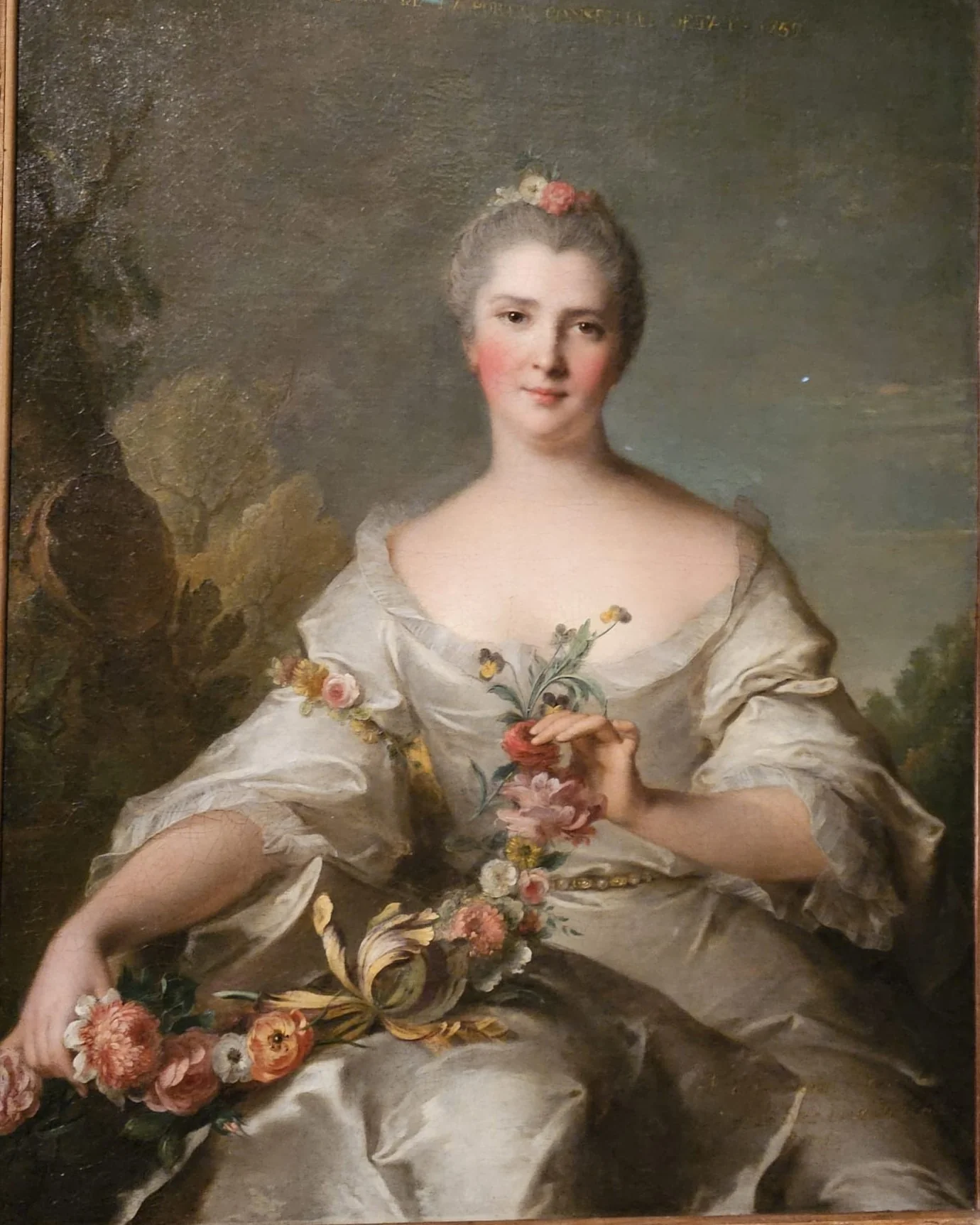 Portrait de Marianne Pellerin de Plainville, Madame de La Porte, detail