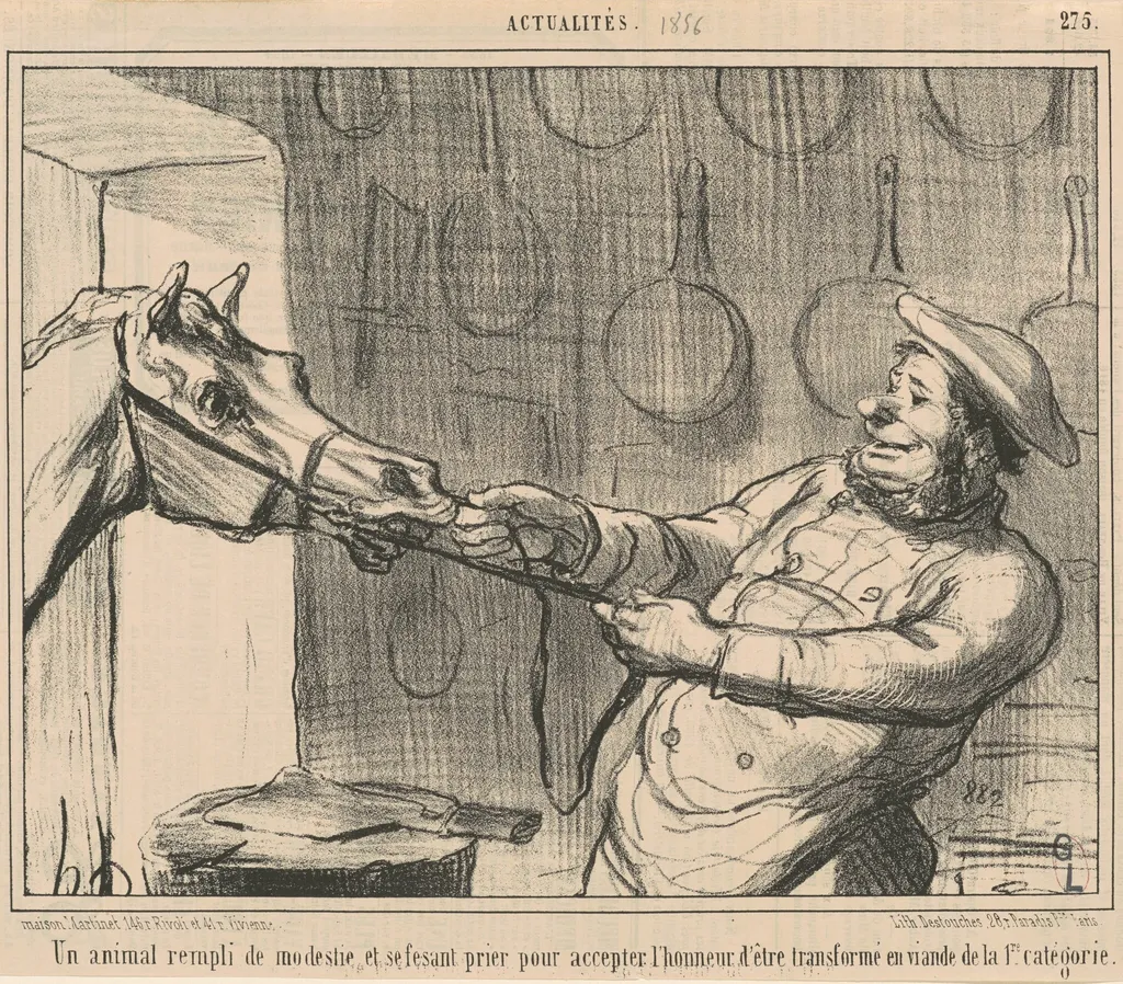 Un animal rempli de modestie..., by Honoré Daumier, ink, 1856
