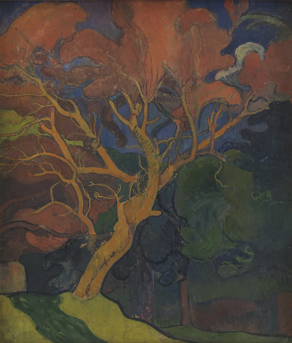 Wood with Crooked Tree, by Mogens Ballin, tempera, 1896