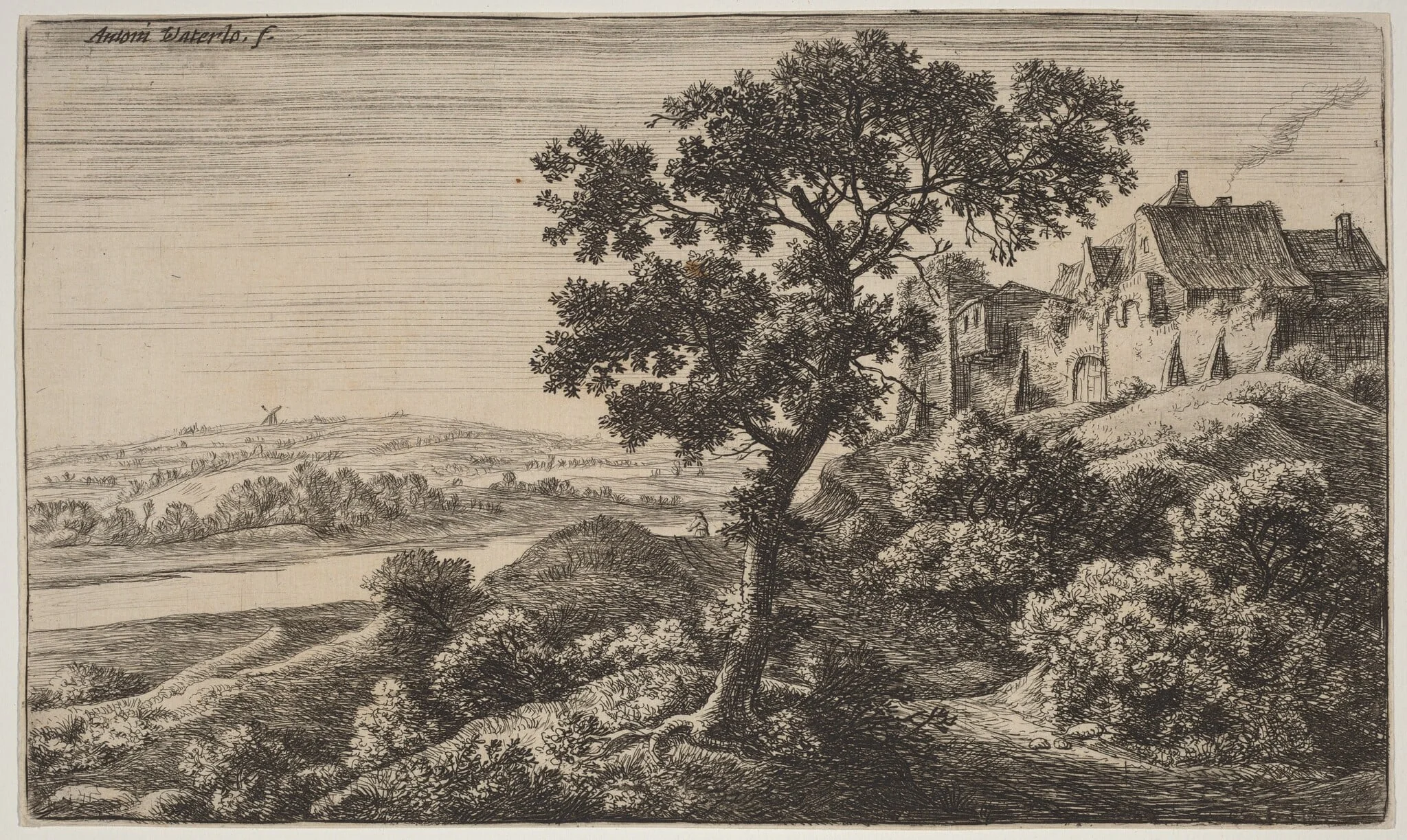 A Village on a Hill, detail