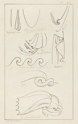 Drapery, by Maria Denman, ink, 1829