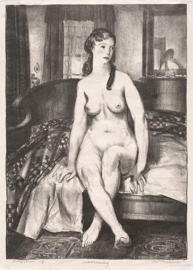 Morning, Nude on Bed, Second Stone, detail