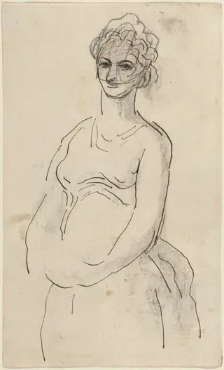 Woman with Veil, by Honoré Daumier, ink, 1844